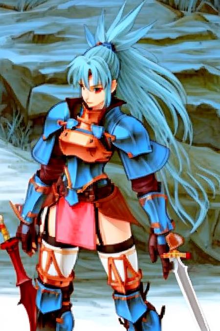 02539-140543576-final fantasy character concept _lora_finfan_0.7_ finfan, anime girl warrior in steel armor, oversized weapon, berserker sword,.png